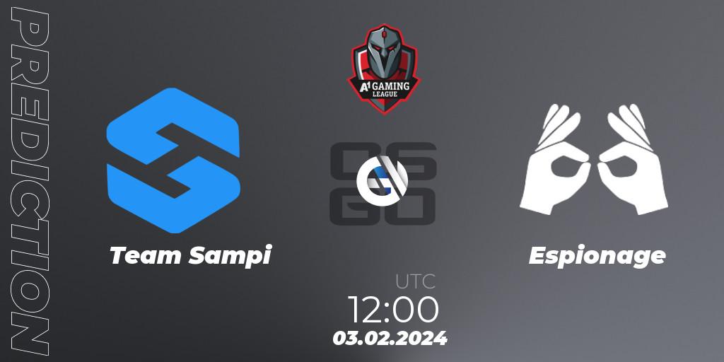Team Sampi vs Espionage: Match Prediction. 03.02.2024 at 12:00, Counter-Strike (CS2), A1 Gaming League Season 8