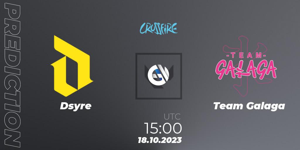 Dsyre vs Team Galaga: Match Prediction. 18.10.2023 at 15:00, VALORANT, LVP - Crossfire Cup 2023: Contenders #2