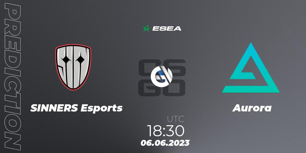 SINNERS Esports vs Aurora: Match Prediction. 06.06.2023 at 17:00, Counter-Strike (CS2), ESEA Advanced Season 45 Europe