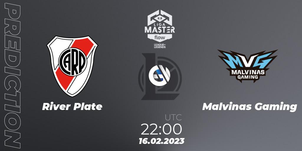 River Plate vs Malvinas Gaming: Match Prediction. 16.02.2023 at 22:00, LoL, Liga Master Opening 2023 - Group Stage