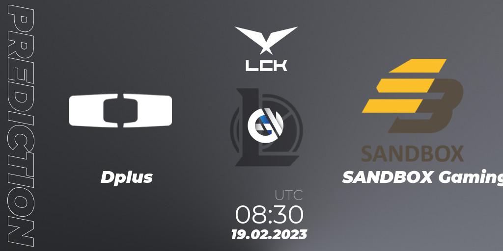 Dplus vs SANDBOX Gaming: Match Prediction. 19.02.23, LoL, LCK Spring 2023 - Group Stage