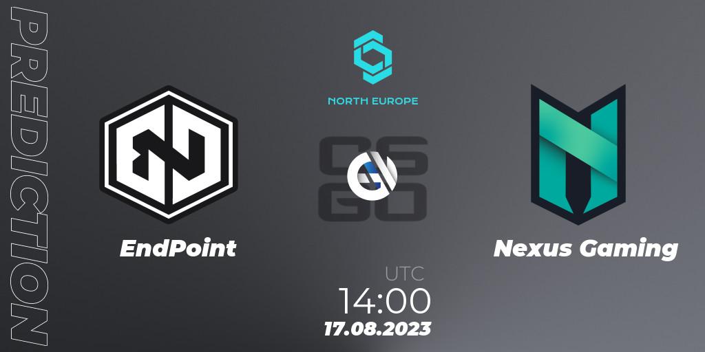 EndPoint vs Nexus Gaming: Match Prediction. 17.08.2023 at 14:20, Counter-Strike (CS2), CCT North Europe Series #7