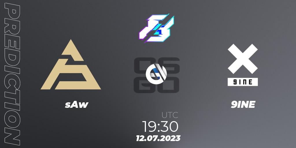sAw vs 9INE: Match Prediction. 12.07.2023 at 19:30, Counter-Strike (CS2), Gamers8 2023 Europe Open Qualifier 2