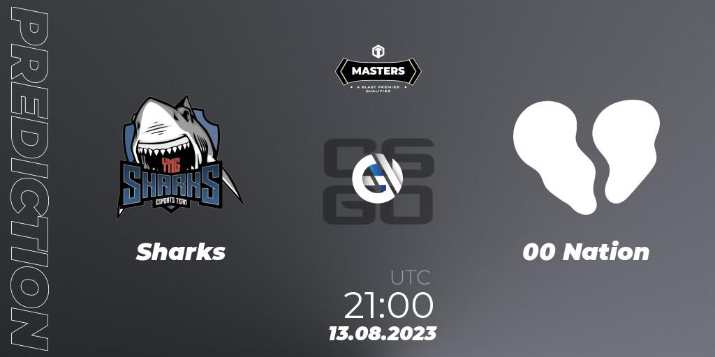Sharks vs 00 Nation: Match Prediction. 13.08.2023 at 21:10, Counter-Strike (CS2), TG Masters: Fall 2023