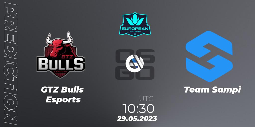 GTZ Bulls Esports vs Team Sampi: Match Prediction. 29.05.2023 at 12:00, Counter-Strike (CS2), European Pro League Season 8
