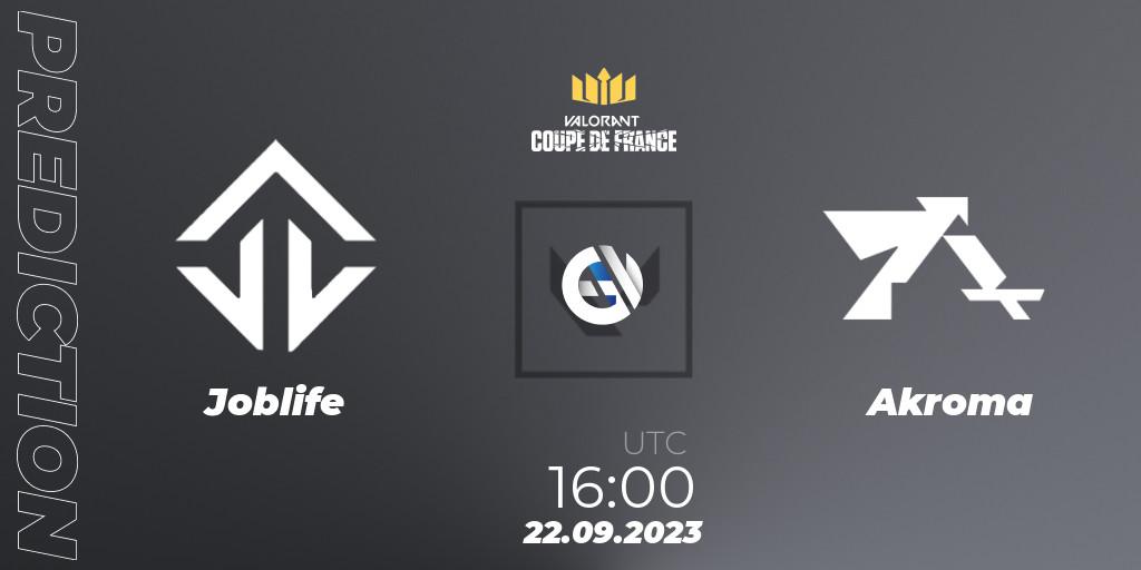 Joblife vs Akroma: Match Prediction. 22.09.23, VALORANT, VCL France: Revolution - Coupe De France 2023