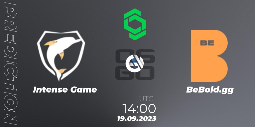 Intense Game vs BeBold.gg: Match Prediction. 19.09.2023 at 14:00, Counter-Strike (CS2), CCT South America Series #11