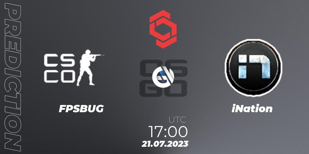 FPSBUG vs iNation: Match Prediction. 21.07.2023 at 17:50, Counter-Strike (CS2), CCT Central Europe Series #7: Closed Qualifier