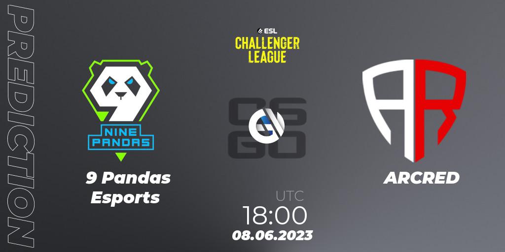 9 Pandas Esports vs ARCRED: Match Prediction. 08.06.2023 at 18:30, Counter-Strike (CS2), ESL Challenger League Season 45 Europe Relegation