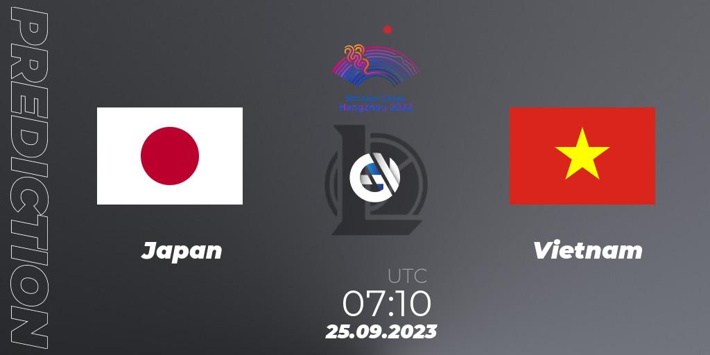 Japan vs Vietnam: Match Prediction. 25.09.2023 at 07:10, LoL, 2022 Asian Games