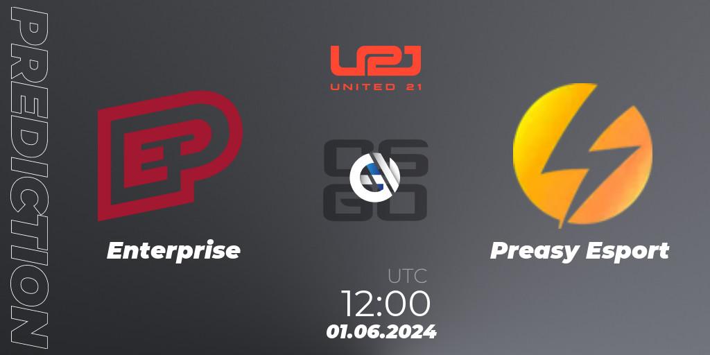 Enterprise vs Preasy Esport: Match Prediction. 01.06.2024 at 12:00, Counter-Strike (CS2), United21 Season 16