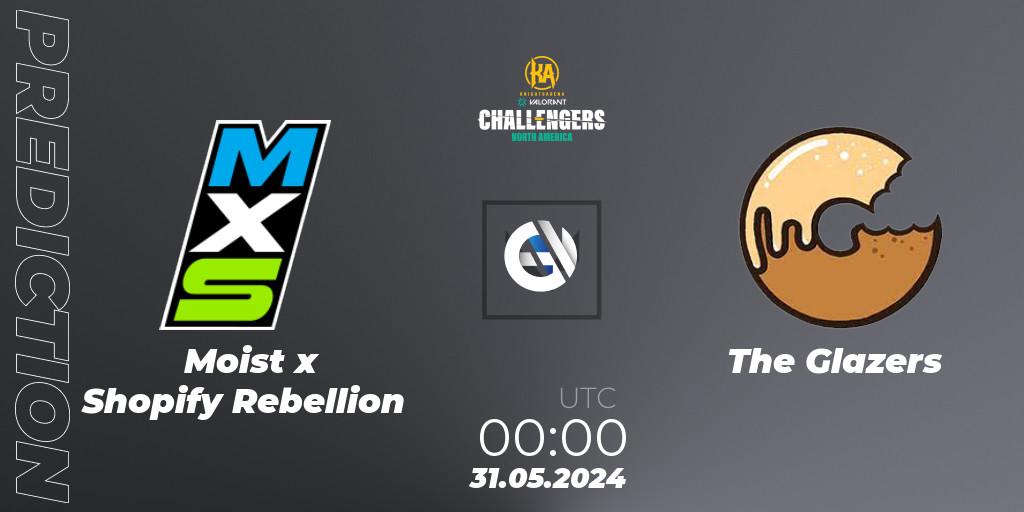 Moist x Shopify Rebellion vs The Glazers: Match Prediction. 30.05.2024 at 23:00, VALORANT, VALORANT Challengers 2024: North America Split 2