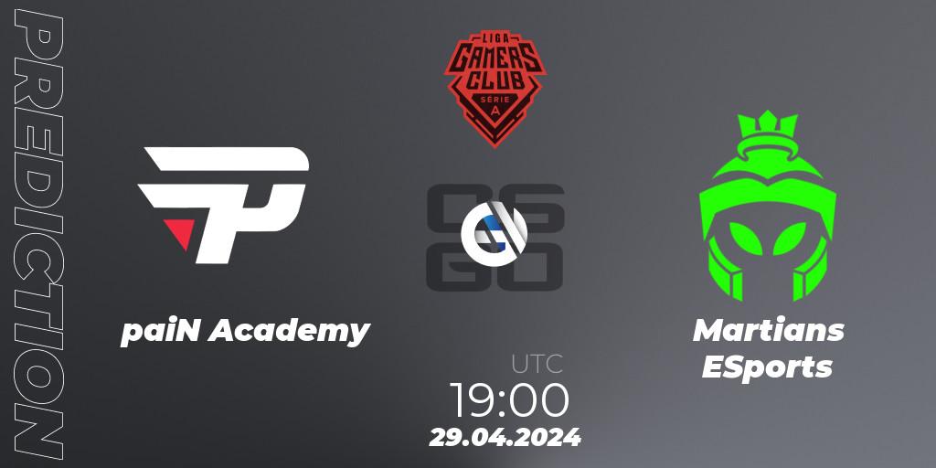 paiN Academy vs Martians ESports: Match Prediction. 29.04.2024 at 19:00, Counter-Strike (CS2), Gamers Club Liga Série A: April 2024