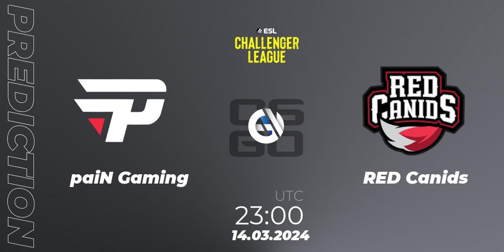 paiN Gaming vs RED Canids: Match Prediction. 08.05.2024 at 23:00, Counter-Strike (CS2), ESL Challenger League Season 47: South America