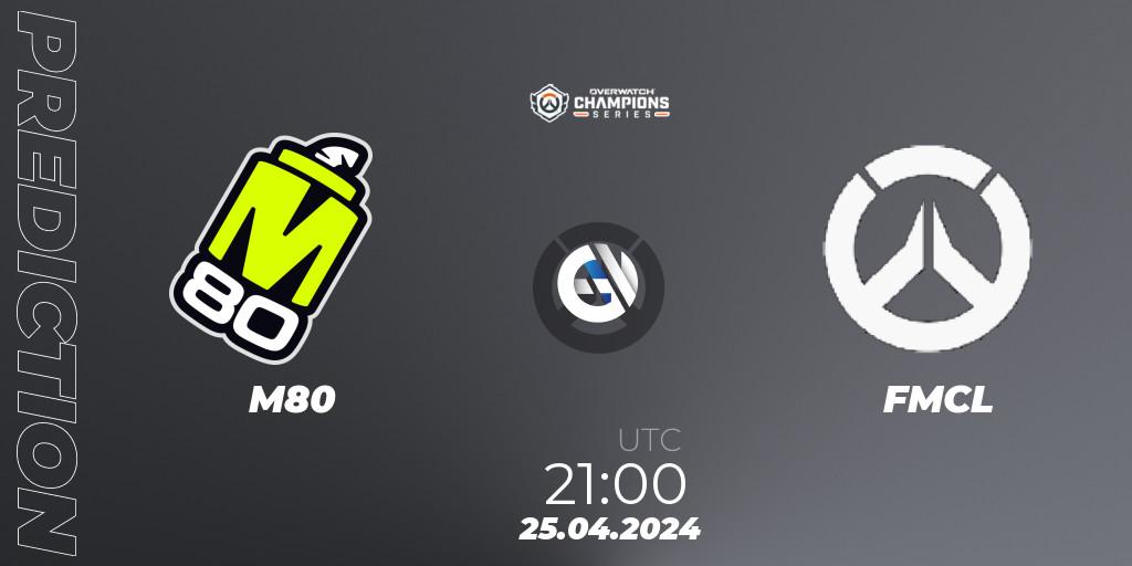 M80 vs FMCL: Match Prediction. 25.04.2024 at 21:00, Overwatch, Overwatch Champions Series 2024 - North America Stage 2 Main Event