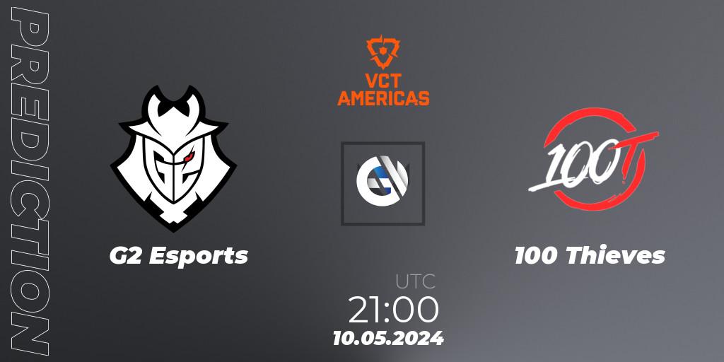 G2 Esports vs 100 Thieves: Match Prediction. 10.05.2024 at 21:00, VALORANT, VCT 2024: Americas League - Stage 1