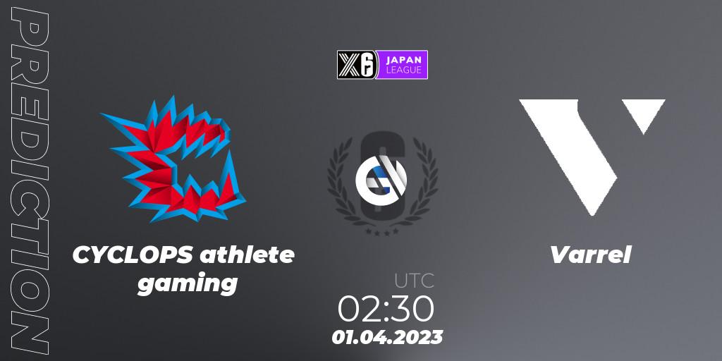CYCLOPS athlete gaming vs Varrel: Match Prediction. 01.04.2023 at 02:30, Rainbow Six, Japan League 2023 - Stage 1