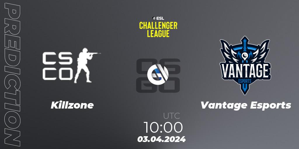 Killzone vs Vantage Esports: Match Prediction. 03.04.2024 at 10:45, Counter-Strike (CS2), ESL Challenger League Season 47: Oceania
