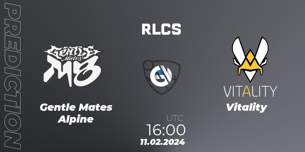Gentle Mates Alpine vs Vitality: Match Prediction. 11.02.2024 at 16:00, Rocket League, RLCS 2024 - Major 1: Europe Open Qualifier 1