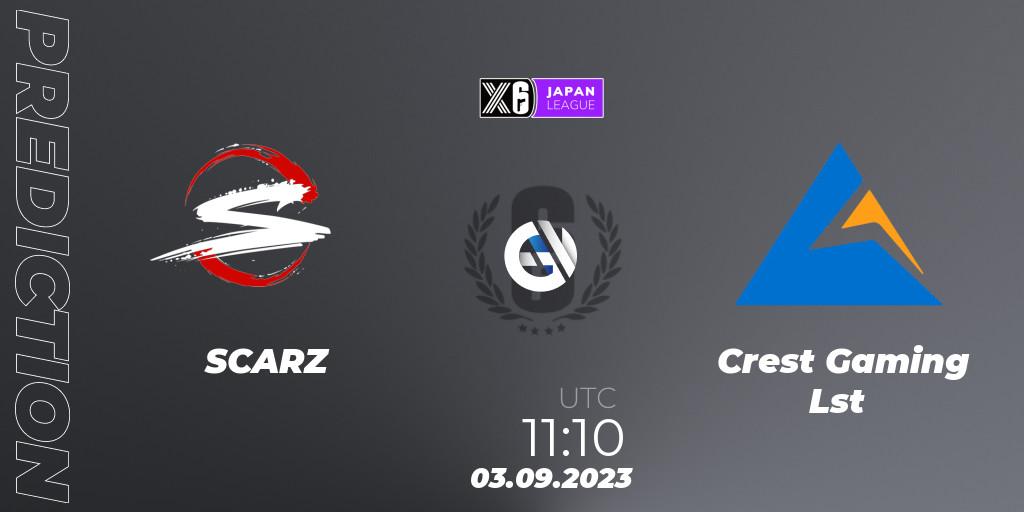 SCARZ vs Crest Gaming Lst: Match Prediction. 03.09.2023 at 11:10, Rainbow Six, Japan League 2023 - Stage 2