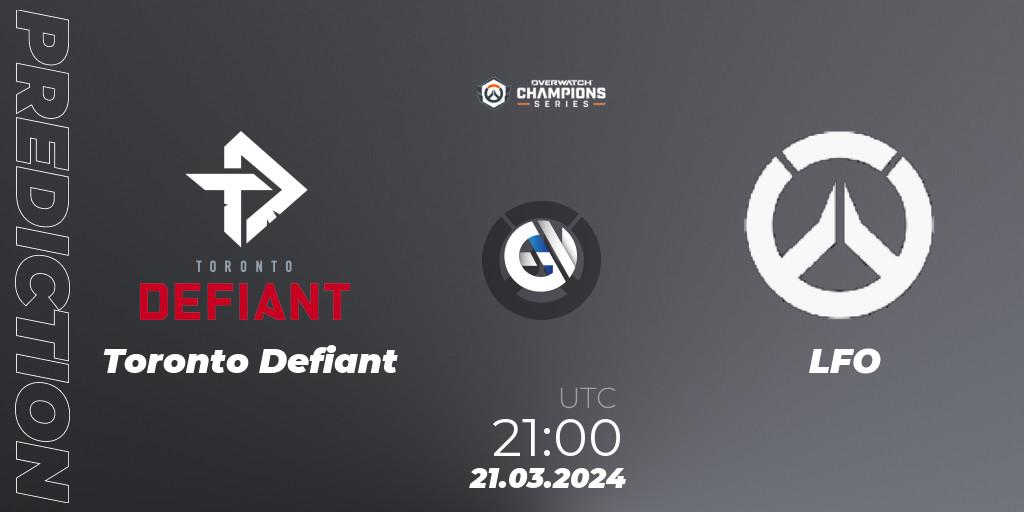 Toronto Defiant vs LFO: Match Prediction. 21.03.2024 at 21:00, Overwatch, Overwatch Champions Series 2024 - North America Stage 1 Main Event