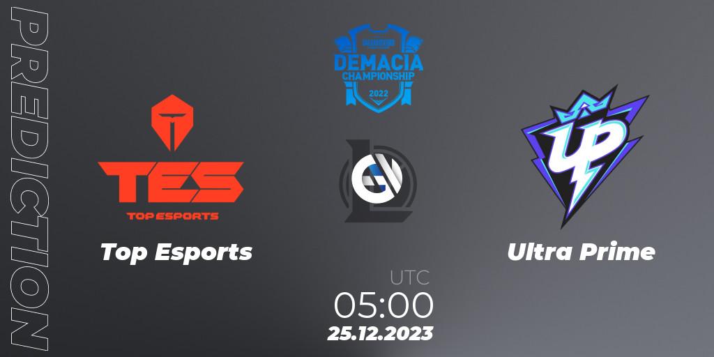 Top Esports vs Ultra Prime: Match Prediction. 25.12.2023 at 08:00, LoL, Demacia Cup 2023 Group Stage