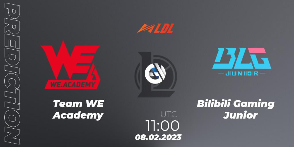 Team WE Academy vs Bilibili Gaming Junior: Match Prediction. 08.02.2023 at 10:20, LoL, LDL 2023 - Swiss Stage