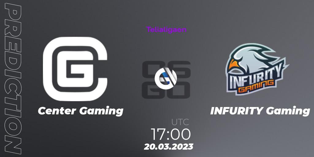 Center Gaming vs INFURITY Gaming: Match Prediction. 20.03.23, CS2 (CS:GO), Telialigaen Spring 2023: Group stage
