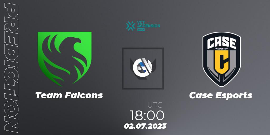 Team Falcons vs Case Esports: Match Prediction. 02.07.2023 at 18:30, VALORANT, VALORANT Challengers Ascension 2023: EMEA - Group Stage