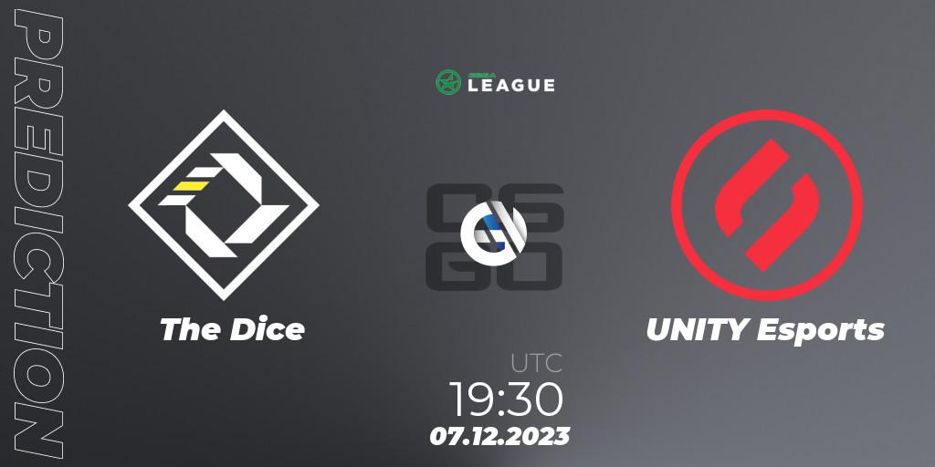 The Dice vs UNITY Esports: Match Prediction. 07.12.2023 at 19:30, Counter-Strike (CS2), ESEA Season 47: Main Division - Europe