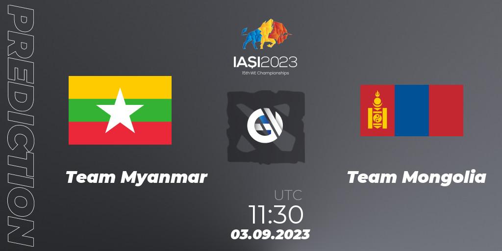 Team Myanmar vs Team Mongolia: Match Prediction. 03.09.23, Dota 2, IESF World Championship 2023