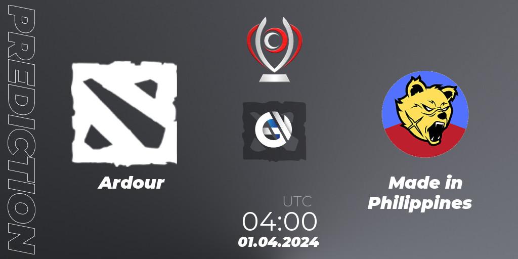 Ardour vs Made in Philippines: Match Prediction. 01.04.2024 at 04:00, Dota 2, Opus League