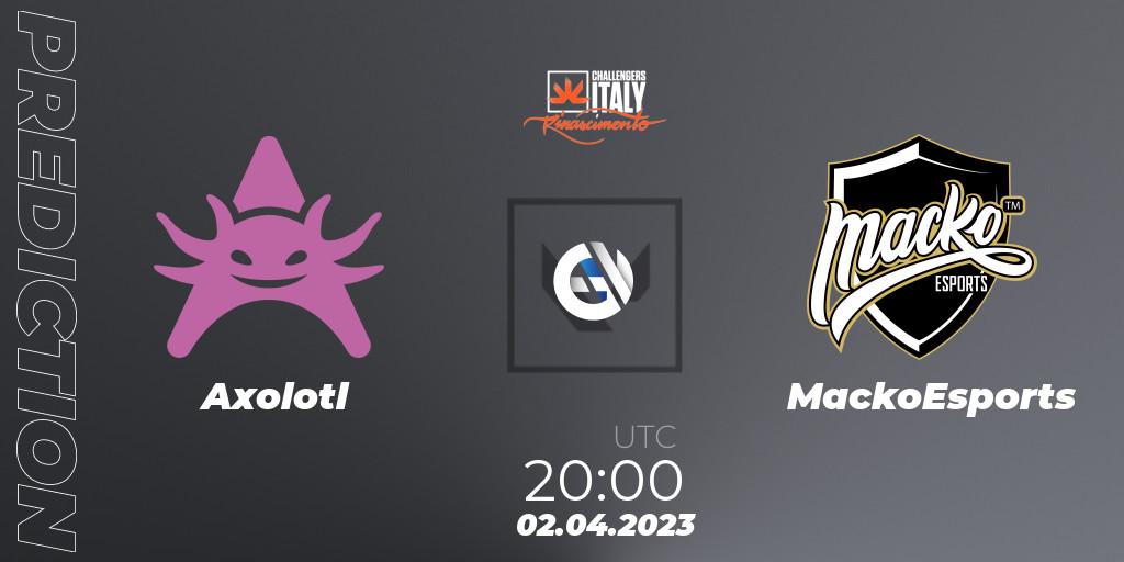 Axolotl vs MackoEsports: Match Prediction. 02.04.23, VALORANT, VALORANT Challengers 2023 Italy: Rinascimento Split 2