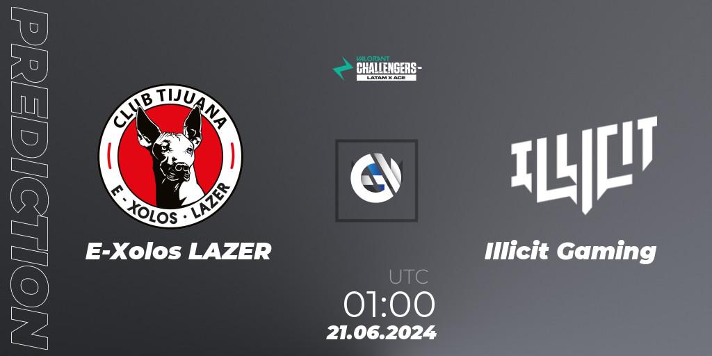 E-Xolos LAZER vs Illicit Gaming: Match Prediction. 21.06.2024 at 01:30, VALORANT, VALORANT Challengers 2024 LAN: Split 2