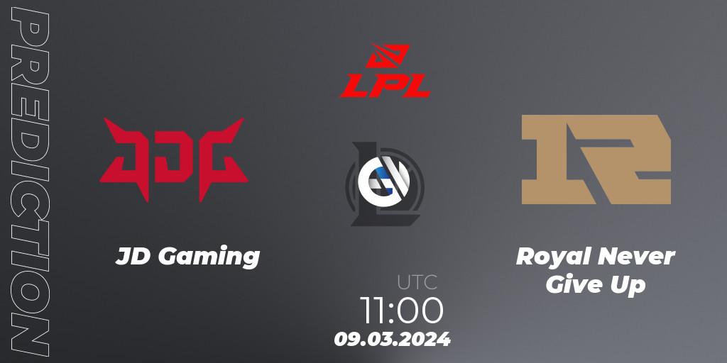 JD Gaming vs Royal Never Give Up: Match Prediction. 09.03.2024 at 11:00, LoL, LPL Spring 2024 - Group Stage
