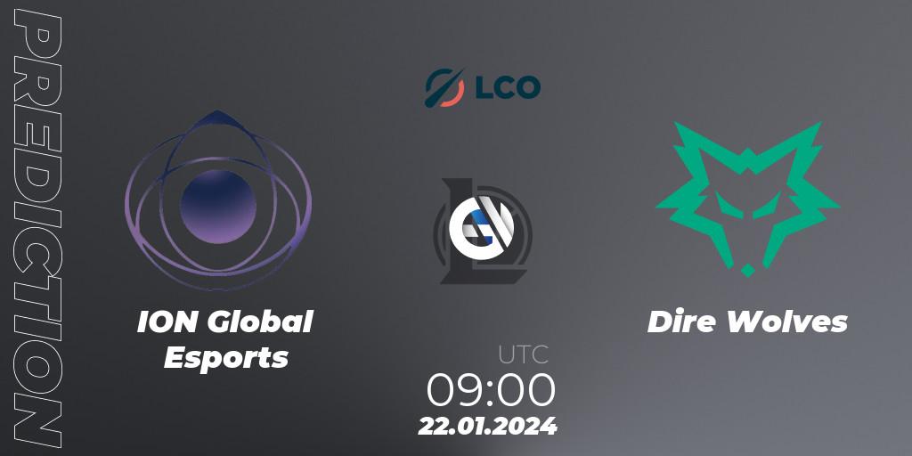 ION Global Esports vs Dire Wolves: Match Prediction. 22.01.2024 at 09:00, LoL, LCO Split 1 2024 - Group Stage
