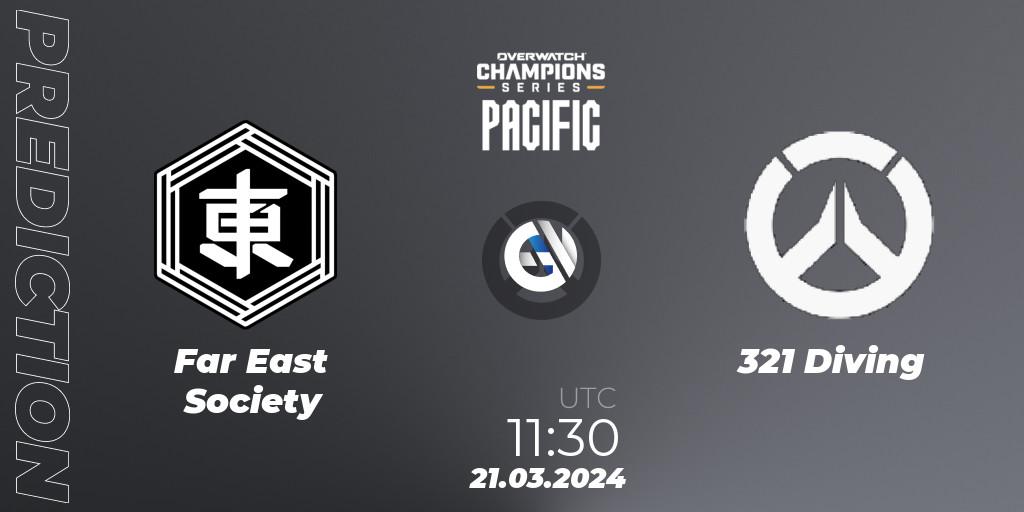 Far East Society vs 321 Diving: Match Prediction. 21.03.2024 at 11:30, Overwatch, Overwatch Champions Series 2024 - Stage 1 Pacific