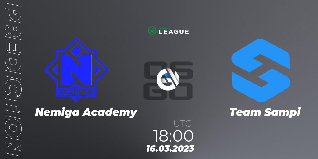 Nemiga Academy vs Team Sampi: Match Prediction. 16.03.2023 at 18:00, Counter-Strike (CS2), ESEA Season 44: Main Division - Europe