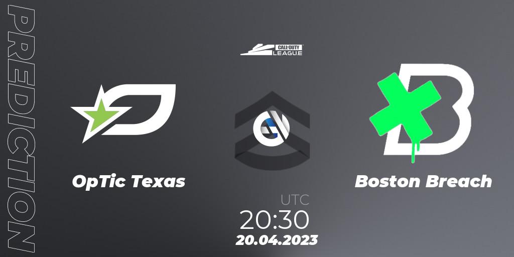 OpTic Texas vs Boston Breach: Match Prediction. 20.04.2023 at 20:30, Call of Duty, Call of Duty League 2023: Stage 4 Major