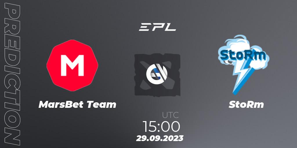 MarsBet Team vs StoRm: Match Prediction. 29.09.2023 at 15:00, Dota 2, European Pro League Season 12