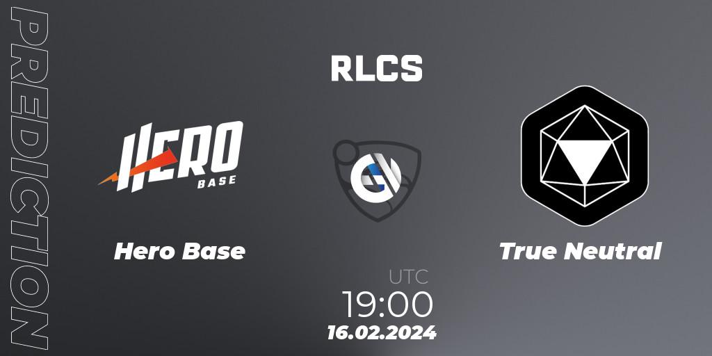 Hero Base vs True Neutral: Match Prediction. 16.02.2024 at 19:00, Rocket League, RLCS 2024 - Major 1: SAM Open Qualifier 2