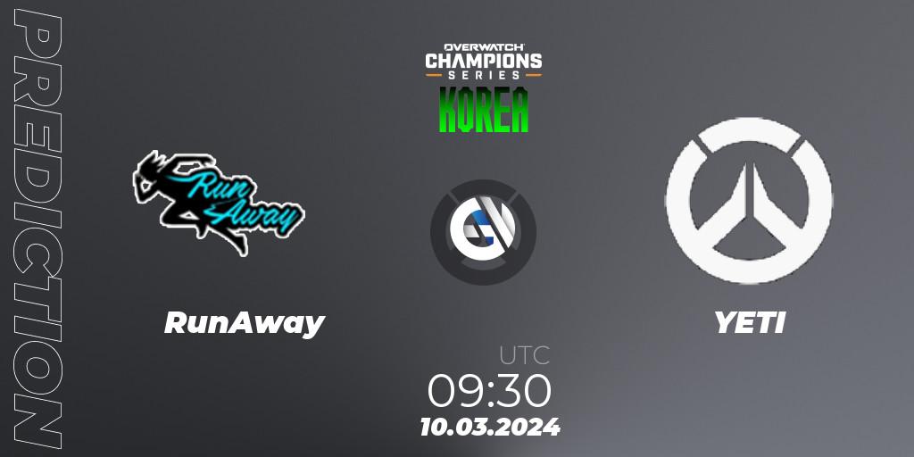 RunAway vs YETI: Match Prediction. 10.03.24, Overwatch, Overwatch Champions Series 2024 - Stage 1 Korea