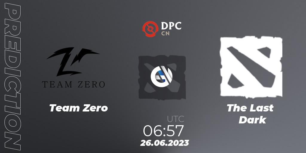 Team Zero vs The Last Dark: Match Prediction. 26.06.2023 at 06:57, Dota 2, DPC 2023 Tour 3: CN Division II (Lower)