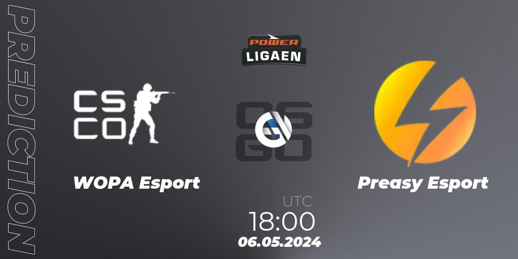 WOPA Esport vs Preasy Esport: Match Prediction. 06.05.2024 at 18:00, Counter-Strike (CS2), Dust2.dk Ligaen Season 26