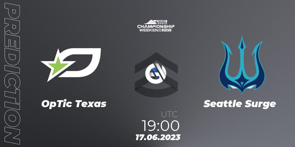 OpTic Texas vs Seattle Surge: Match Prediction. 17.06.2023 at 19:00, Call of Duty, Call of Duty League Championship 2023