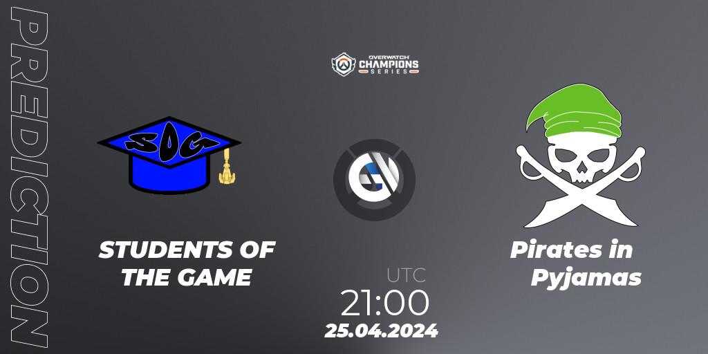 STUDENTS OF THE GAME vs Pirates in Pyjamas: Match Prediction. 25.04.2024 at 21:00, Overwatch, Overwatch Champions Series 2024 - North America Stage 2 Main Event