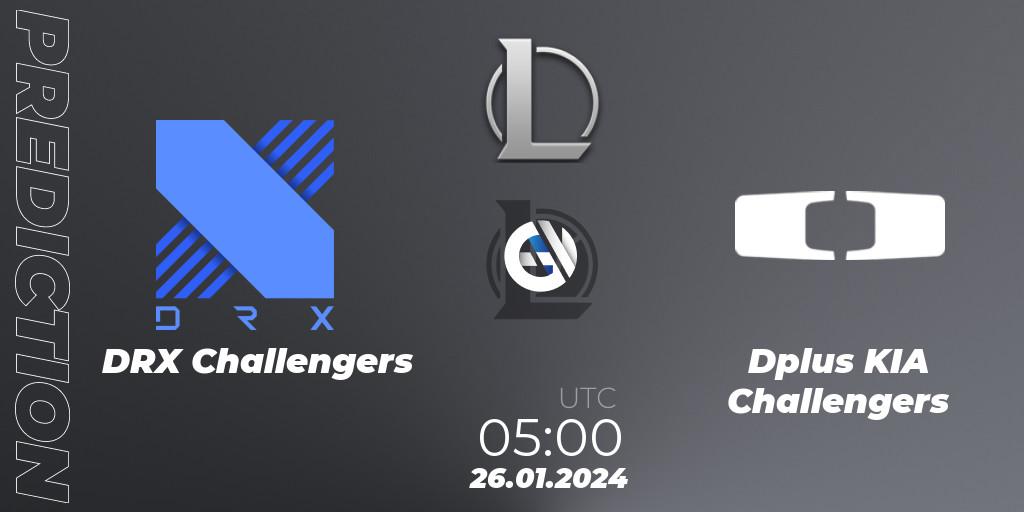 DRX Challengers vs Dplus KIA Challengers: Match Prediction. 26.01.2024 at 05:00, LoL, LCK Challengers League 2024 Spring - Group Stage