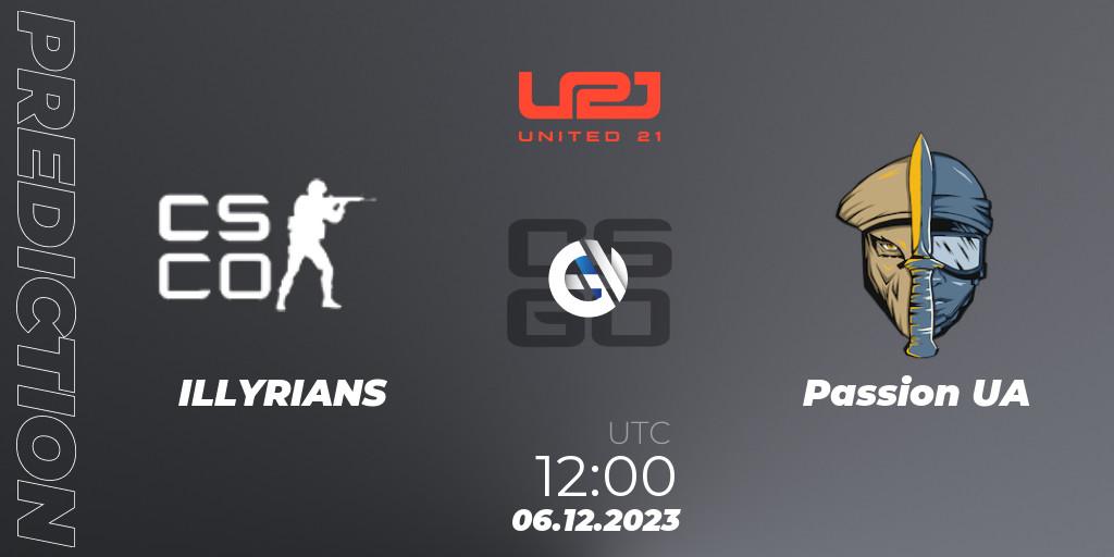ILLYRIANS vs Passion UA: Match Prediction. 06.12.2023 at 12:30, Counter-Strike (CS2), United21 Season 9