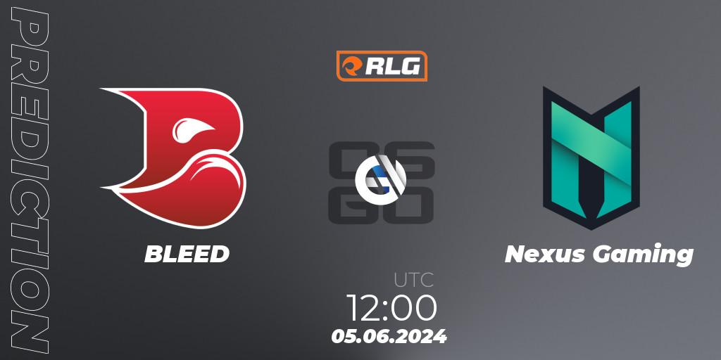 BLEED vs Nexus Gaming: Match Prediction. 05.06.2024 at 12:00, Counter-Strike (CS2), RES European Series #5