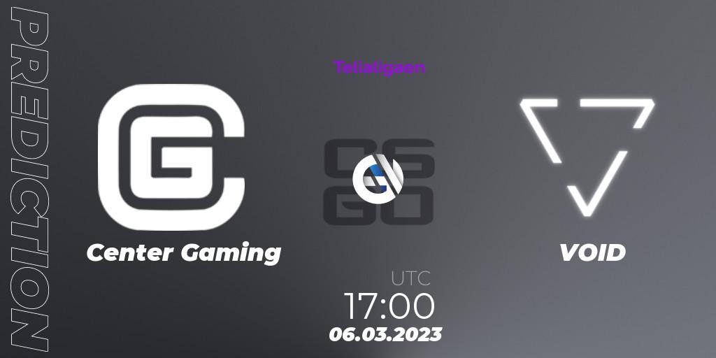 Center Gaming vs VOID: Match Prediction. 07.03.2023 at 18:00, Counter-Strike (CS2), Telialigaen Spring 2023: Group stage